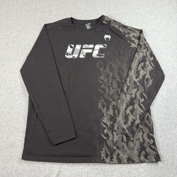 UFC Shirt Mens Extra Large Black Geometric Colorblock Performance UFC x Venum - Picture 2 of 8